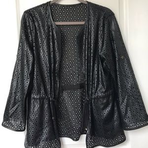 Vegan leather, laser cut jacket